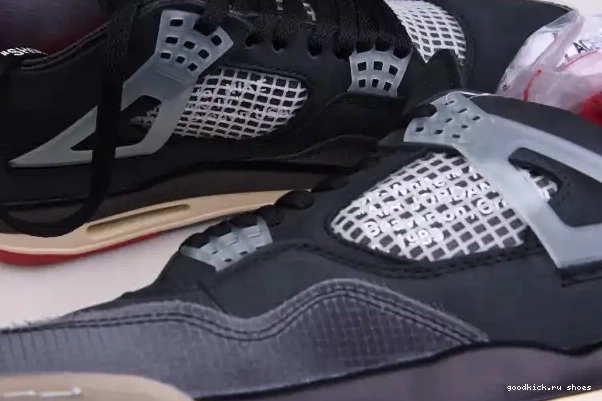 Cheap White Off Jordan 4 x Bred Air CV9388-001 Retro 0327